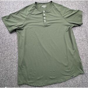 Barbell Men's Olive Green Short Sleeve Henley